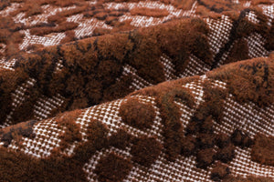 Brown Over Dyed Carved Rug 3'10'' x 6'7'' ft 116 x 200 cm