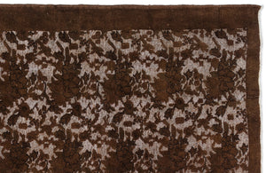 Brown Over Dyed Carved Rug 3'10'' x 6'7'' ft 116 x 200 cm