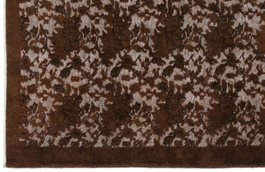 Brown Over Dyed Carved Rug 3'10'' x 6'7'' ft 116 x 200 cm