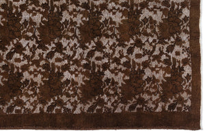 Brown Over Dyed Carved Rug 3'10'' x 6'7'' ft 116 x 200 cm