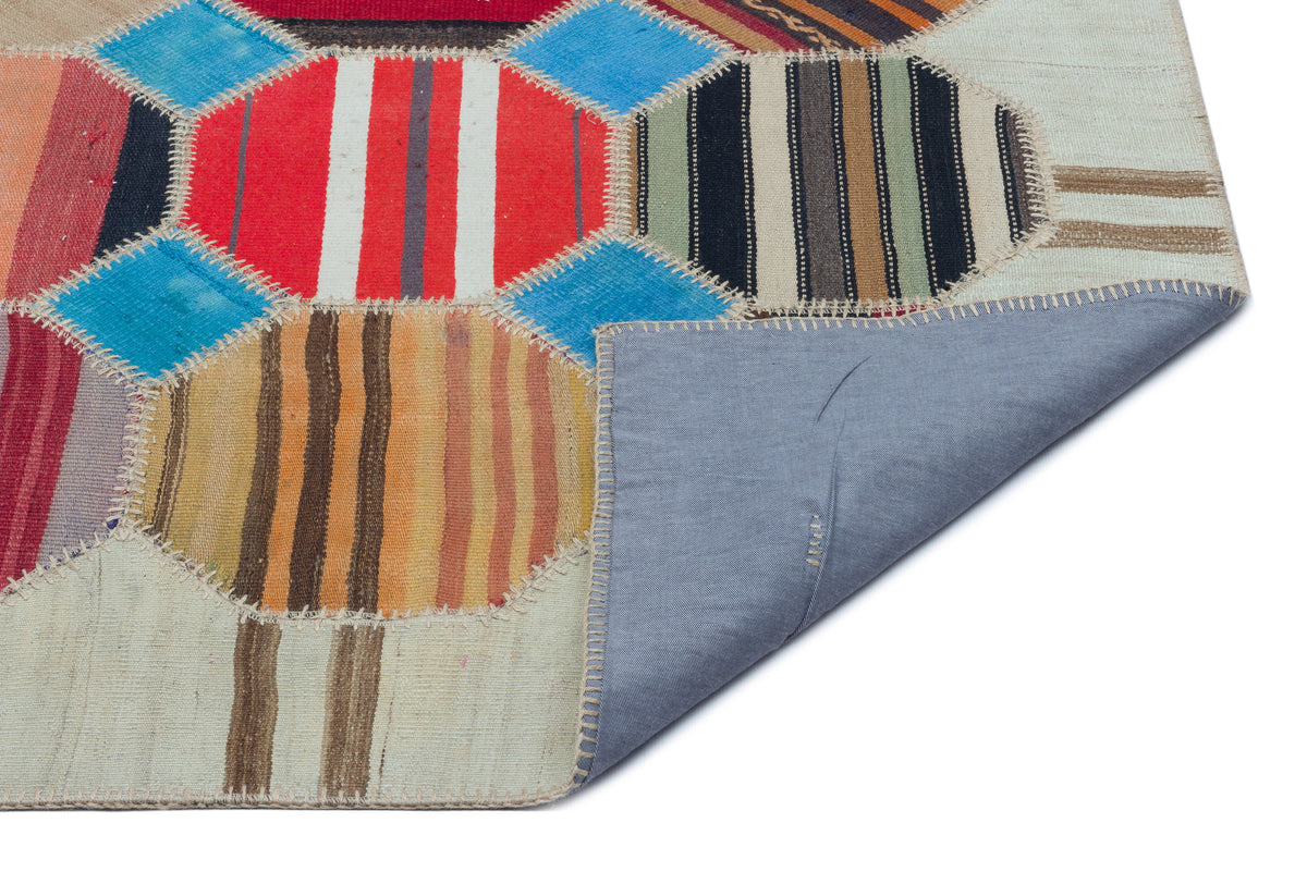 Naturel Over Dyed Kilim Patchwork Unique Rug 3&#39;11&#39;&#39; x 5&#39;9&#39;&#39; ft 120 x 176 cm