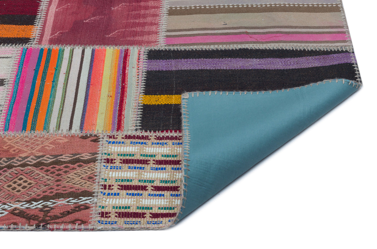 Naturel Over Dyed Kilim Patchwork Unique Rug 4&#39;0&#39;&#39; x 5&#39;12&#39;&#39; ft 122 x 182 cm