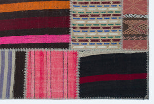 Naturel Over Dyed Kilim Patchwork Unique Rug 4'0'' x 5'12'' ft 122 x 182 cm