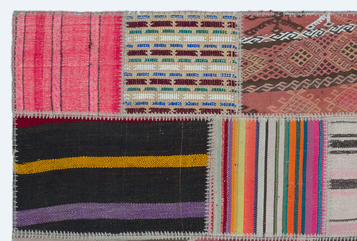 Naturel Over Dyed Kilim Patchwork Unique Rug 4&#39;0&#39;&#39; x 5&#39;12&#39;&#39; ft 122 x 182 cm