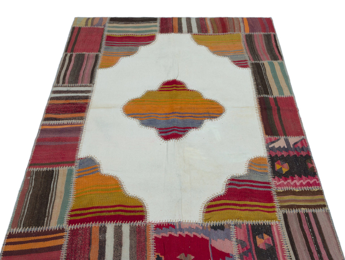 Naturel Over Dyed Kilim Patchwork Unique Rug 3&#39;10&#39;&#39; x 5&#39;10&#39;&#39; ft 118 x 177 cm