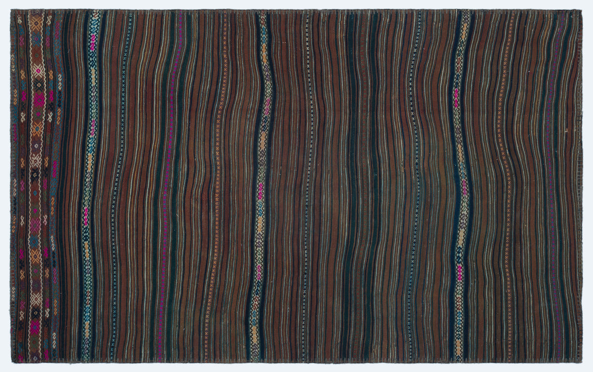 Naturel Over Dyed Kilim Patchwork Unique Rug 3&#39;11&#39;&#39; x 6&#39;5&#39;&#39; ft 120 x 195 cm