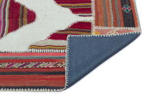 Naturel Over Dyed Kilim Patchwork Unique Rug 3'11'' x 5'9'' ft 120 x 176 cm