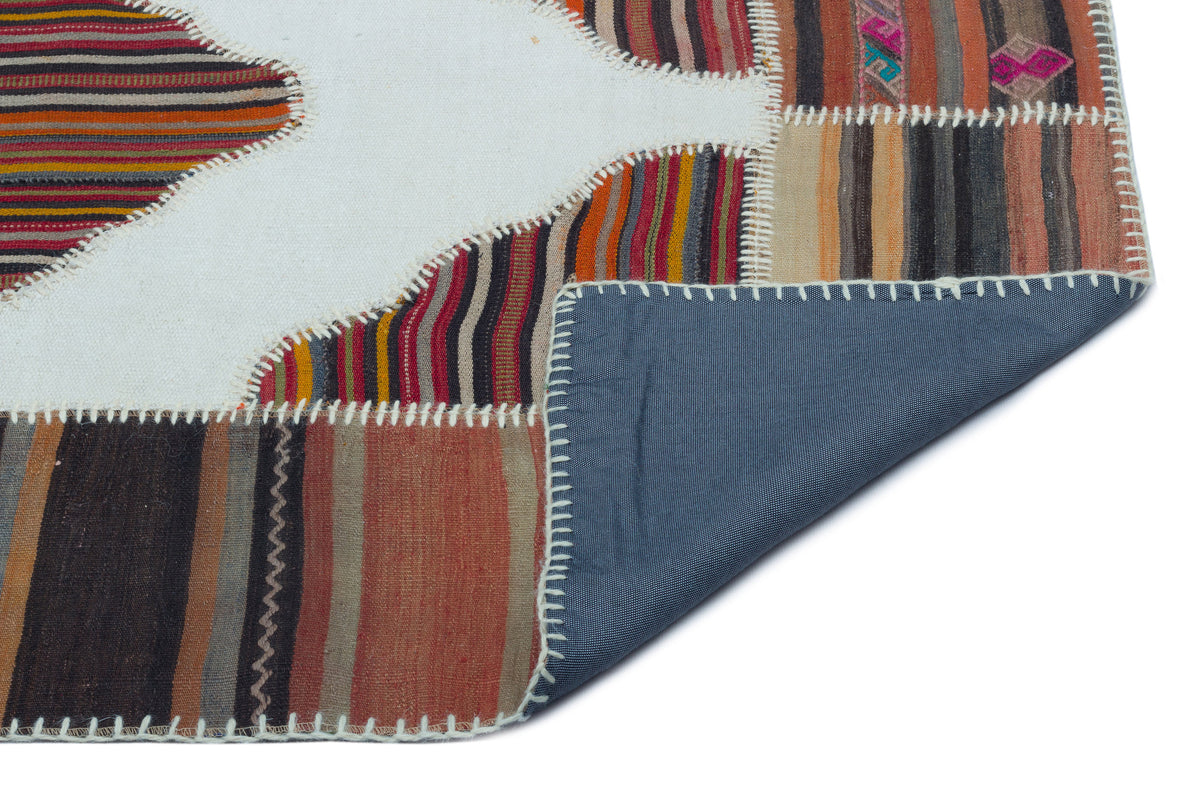 Naturel Over Dyed Kilim Patchwork Unique Rug 4&#39;3&#39;&#39; x 5&#39;10&#39;&#39; ft 130 x 177 cm