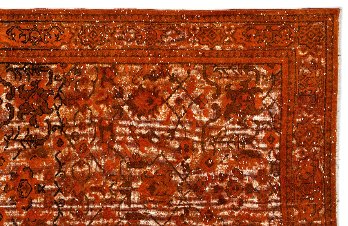 Orange Over Dyed Carved Rug 5&#39;5&#39;&#39; x 8&#39;9&#39;&#39; ft 165 x 266 cm