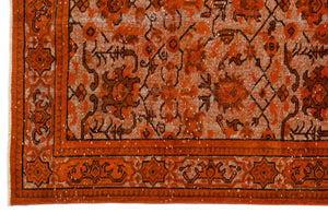 Orange Over Dyed Carved Rug 5'5'' x 8'9'' ft 165 x 266 cm
