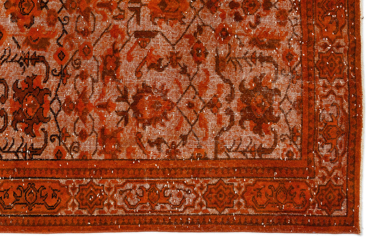 Orange Over Dyed Carved Rug 5&#39;5&#39;&#39; x 8&#39;9&#39;&#39; ft 165 x 266 cm