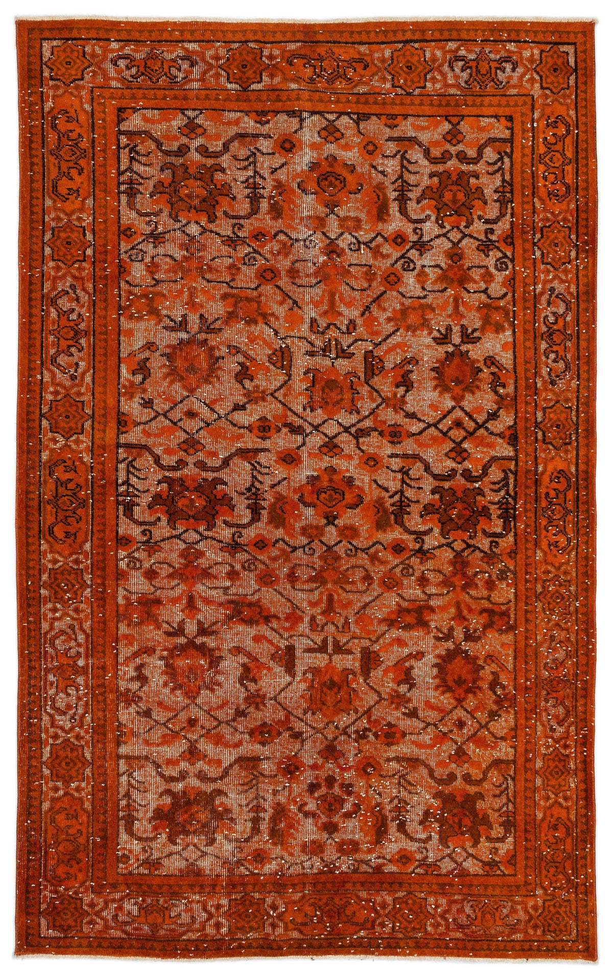 Orange Over Dyed Carved Rug 5&#39;5&#39;&#39; x 8&#39;9&#39;&#39; ft 165 x 266 cm
