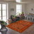 Orange Over Dyed Rug | Anatolia Design Rug | Turkish Rug | Hand Weaving Rug  | Bedroom Rug | Wool Rug | Vintage Rug | Office Rug | Striped Rug | Naturel Rug | Retro Desing Rug | Boho Rug I 5'5'' x 8'9'' ft 165 x 266 cm