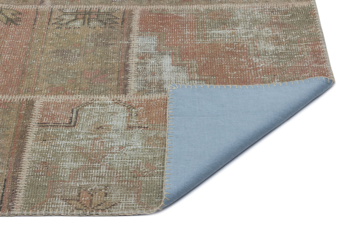 Beige Over Dyed Patchwork Unique Rug 3&#39;11&#39;&#39; x 5&#39;11&#39;&#39; ft 120 x 180 cm