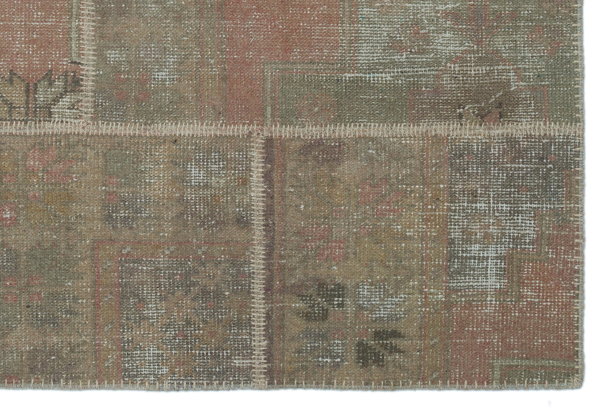 Beige Over Dyed Patchwork Unique Rug 3&#39;11&#39;&#39; x 5&#39;11&#39;&#39; ft 120 x 180 cm