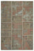 Beige Over Dyed Patchwork Unique Rug 3'11'' x 5'11'' ft 120 x 180 cm