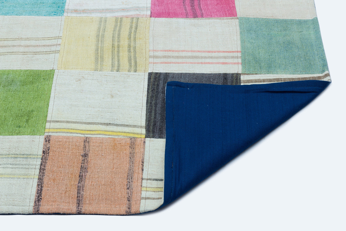 Mixed Over Dyed Kilim Patchwork Unique Rug 5&#39;2&#39;&#39; x 7&#39;4&#39;&#39; ft 157 x 224 cm