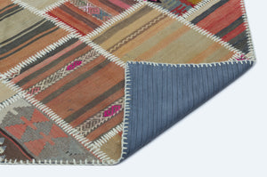 Naturel Over Dyed Kilim Patchwork Unique Rug 5'3'' x 7'9'' ft 160 x 236 cm