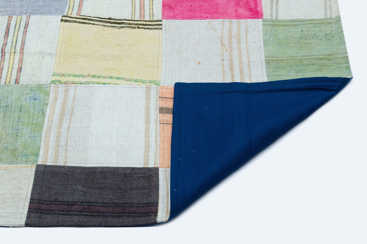 Mixed Over Dyed Kilim Patchwork Unique Rug 5&#39;3&#39;&#39; x 7&#39;6&#39;&#39; ft 160 x 228 cm