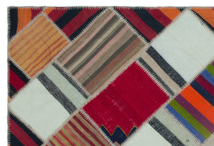 Naturel Over Dyed Kilim Patchwork Unique Rug 5'1'' x 7'7'' ft 156 x 230 cm