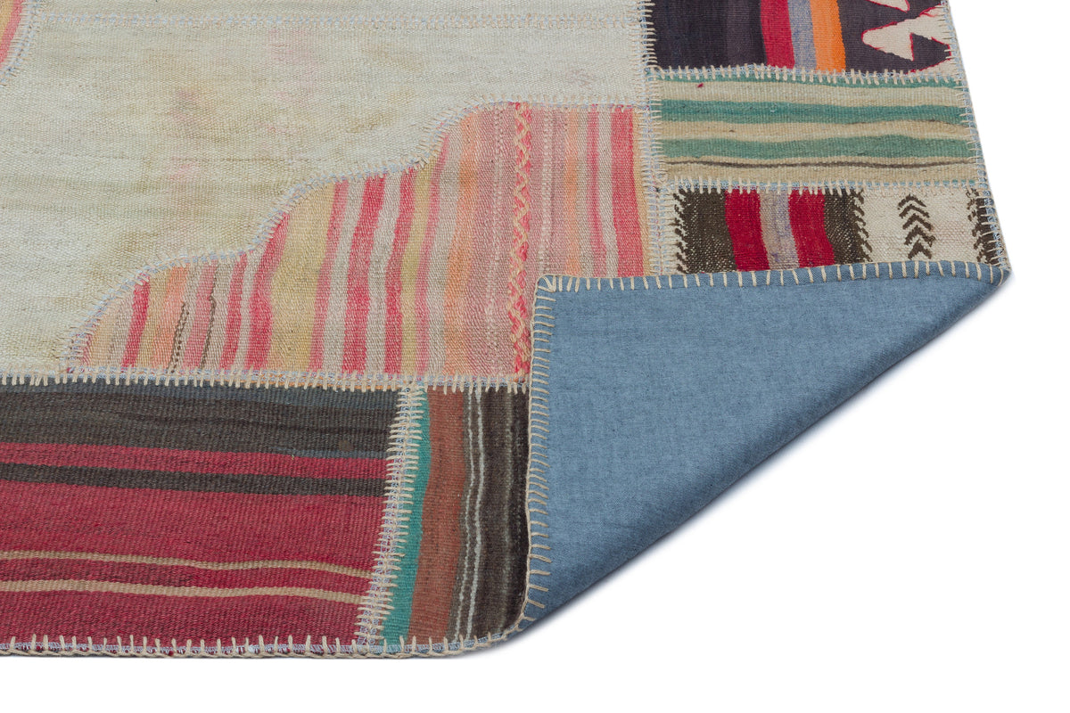 Naturel Over Dyed Kilim Patchwork Unique Rug 5&#39;3&#39;&#39; x 7&#39;5&#39;&#39; ft 160 x 226 cm