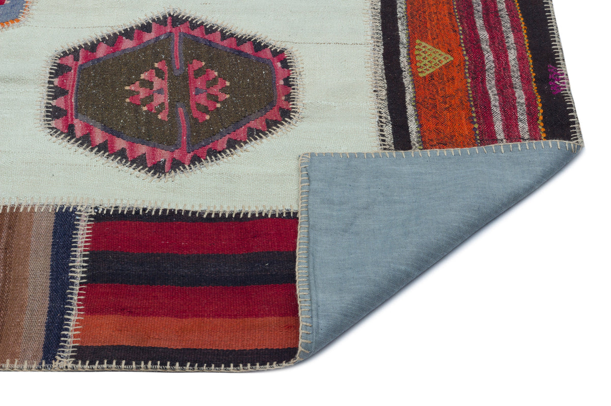 Naturel Over Dyed Kilim Patchwork Unique Rug 5&#39;5&#39;&#39; x 7&#39;5&#39;&#39; ft 165 x 225 cm