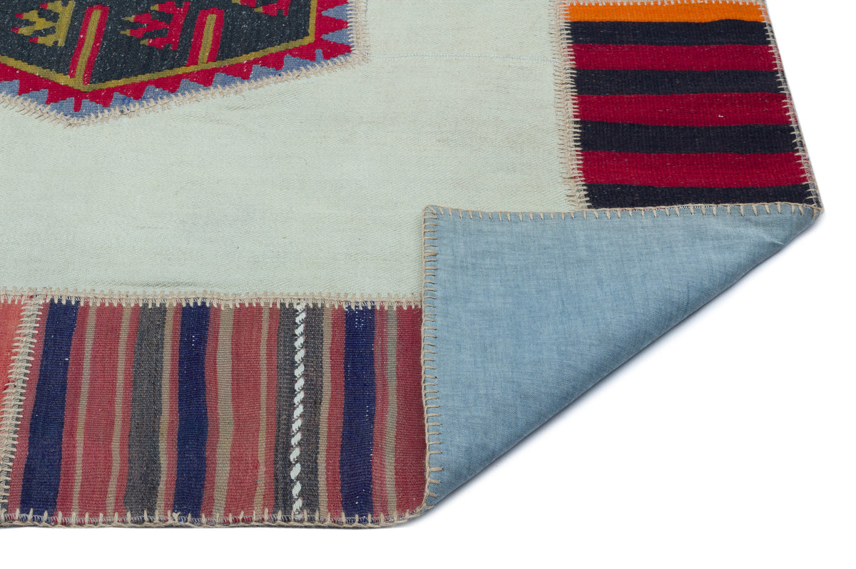 Naturel Over Dyed Kilim Patchwork Unique Rug 5&#39;4&#39;&#39; x 7&#39;10&#39;&#39; ft 163 x 240 cm