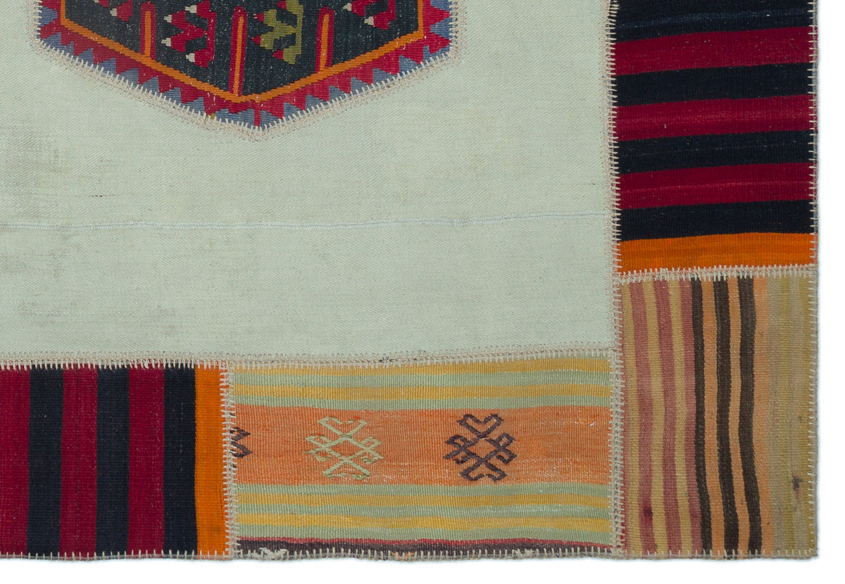 Naturel Over Dyed Kilim Patchwork Unique Rug 5&#39;4&#39;&#39; x 7&#39;10&#39;&#39; ft 163 x 240 cm