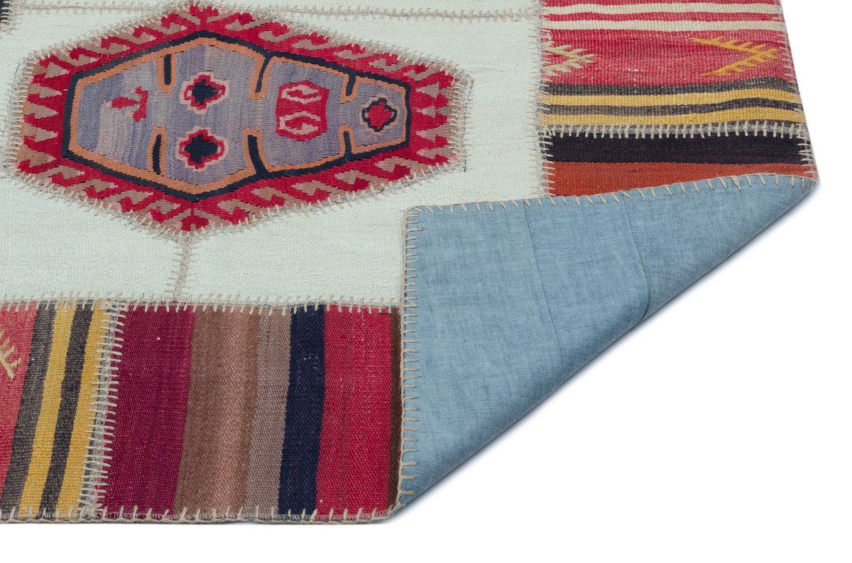 Naturel Over Dyed Kilim Patchwork Unique Rug 5&#39;2&#39;&#39; x 7&#39;8&#39;&#39; ft 158 x 233 cm