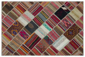 Naturel Over Dyed Kilim Patchwork Unique Rug 5'2'' x 7'8'' ft 157 x 234 cm