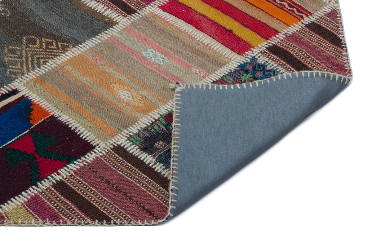 Naturel Over Dyed Kilim Patchwork Unique Rug 5&#39;1&#39;&#39; x 7&#39;10&#39;&#39; ft 155 x 238 cm