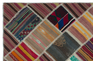 Naturel Over Dyed Kilim Patchwork Unique Rug 5'1'' x 7'10'' ft 155 x 238 cm