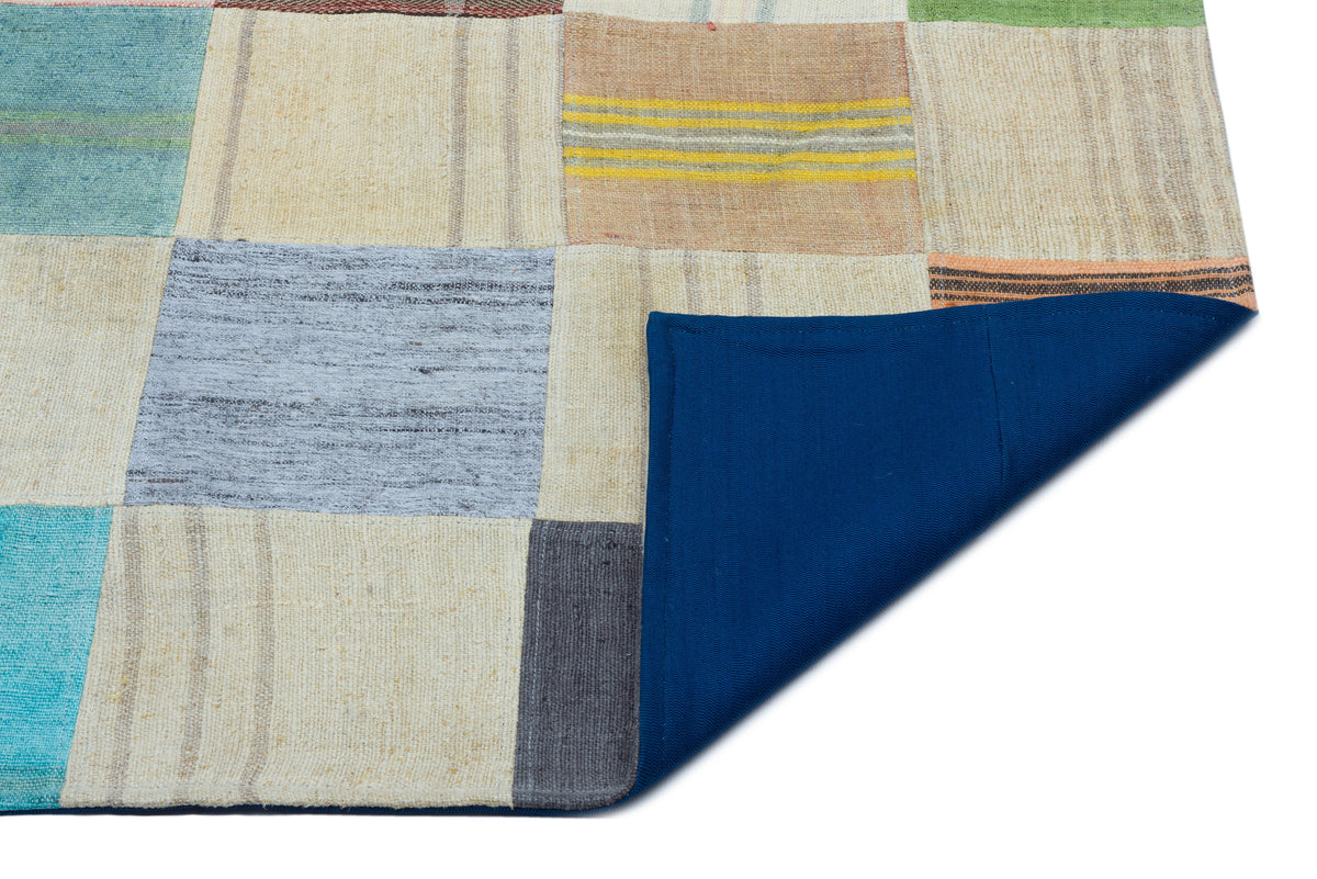 Mixed Over Dyed Kilim Patchwork Unique Rug 5&#39;5&#39;&#39; x 7&#39;8&#39;&#39; ft 164 x 233 cm