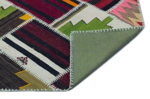 Naturel Over Dyed Kilim Patchwork Unique Rug 4'12'' x 7'10'' ft 152 x 240 cm