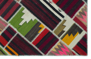 Naturel Over Dyed Kilim Patchwork Unique Rug 4'12'' x 7'10'' ft 152 x 240 cm