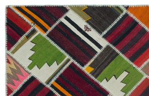 Naturel Over Dyed Kilim Patchwork Unique Rug 4'12'' x 7'10'' ft 152 x 240 cm