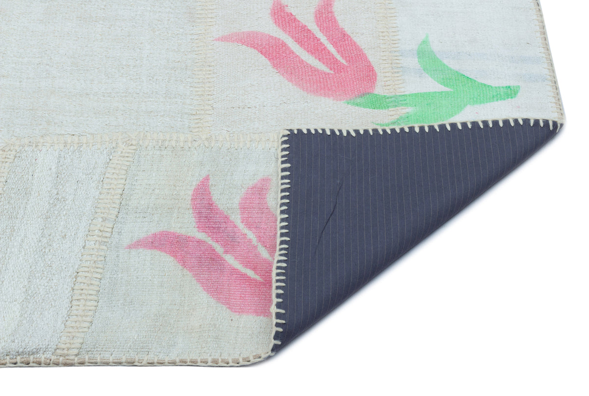 Mixed Over Dyed Kilim Patchwork Unique Rug 5&#39;1&#39;&#39; x 7&#39;6&#39;&#39; ft 155 x 228 cm