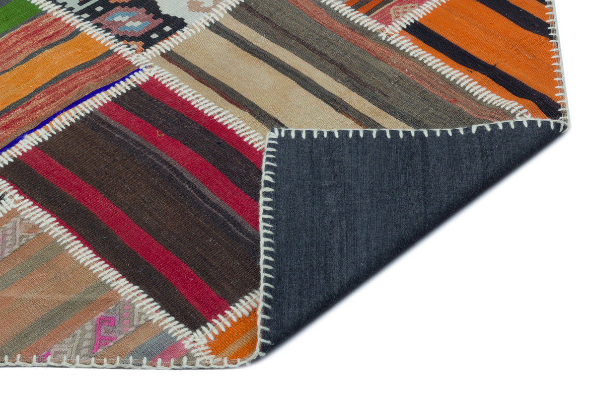 Naturel Over Dyed Kilim Patchwork Unique Rug 5&#39;3&#39;&#39; x 7&#39;9&#39;&#39; ft 160 x 236 cm