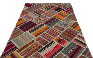Naturel Over Dyed Kilim Patchwork Unique Rug 5'2'' x 7'10'' ft 157 x 240 cm