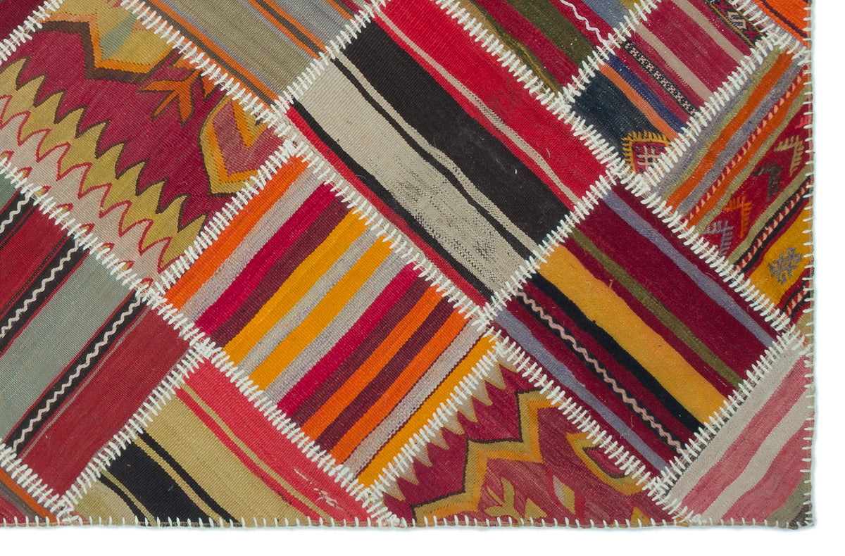 Naturel Over Dyed Kilim Patchwork Unique Rug 5&#39;2&#39;&#39; x 7&#39;9&#39;&#39; ft 157 x 236 cm