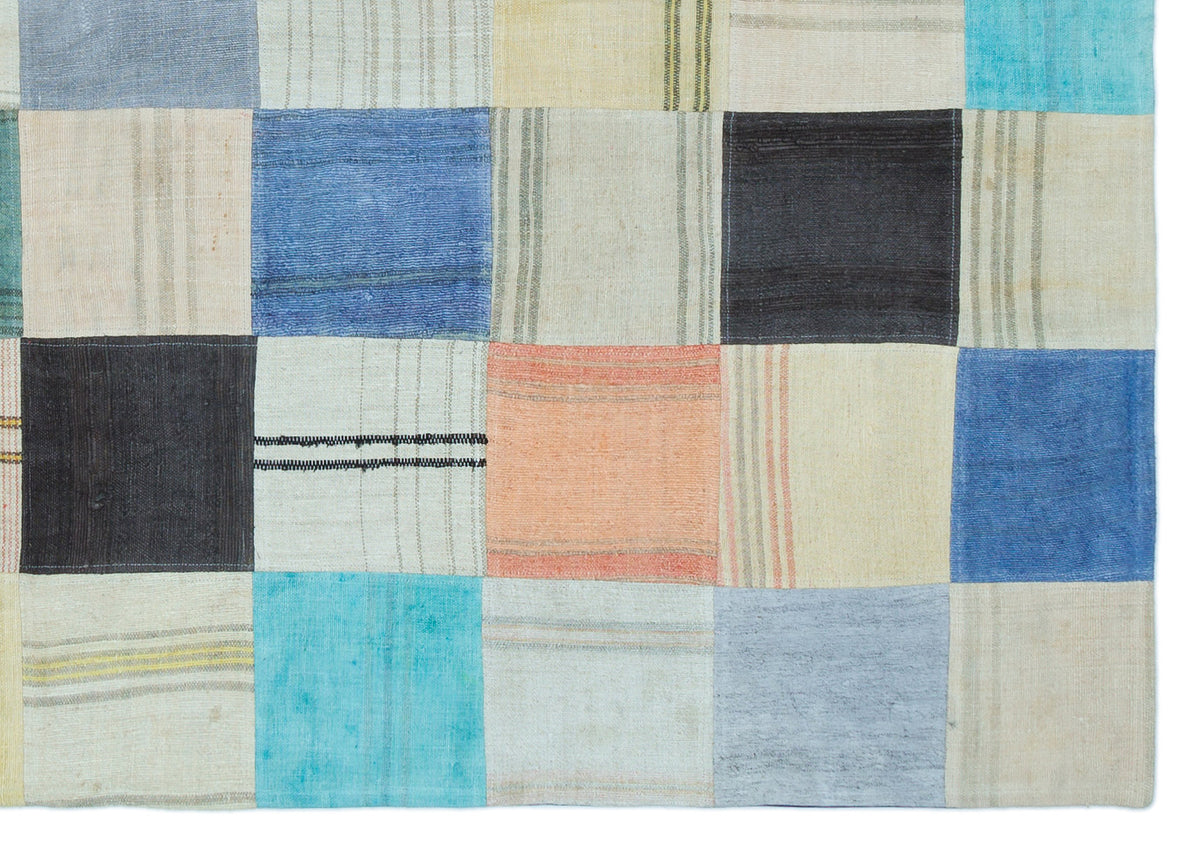 Mixed Over Dyed Kilim Patchwork Unique Rug 5&#39;5&#39;&#39; x 7&#39;8&#39;&#39; ft 165 x 234 cm