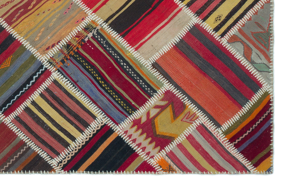 Naturel Over Dyed Kilim Patchwork Unique Rug 5&#39;1&#39;&#39; x 7&#39;10&#39;&#39; ft 155 x 240 cm