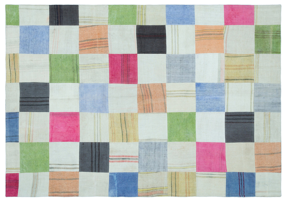 Mixed Over Dyed Kilim Patchwork Unique Rug 5&#39;3&#39;&#39; x 7&#39;7&#39;&#39; ft 160 x 230 cm