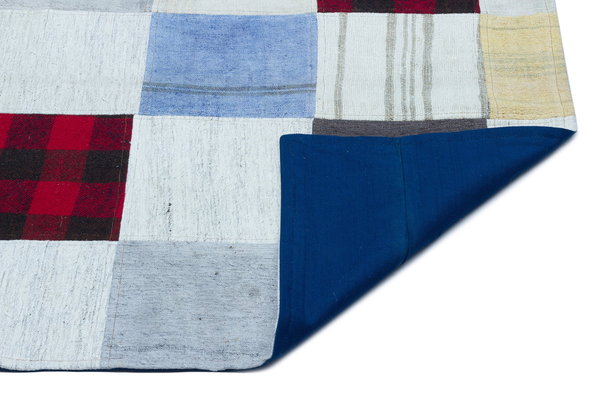 Mixed Over Dyed Kilim Patchwork Unique Rug 5&#39;3&#39;&#39; x 7&#39;7&#39;&#39; ft 159 x 230 cm