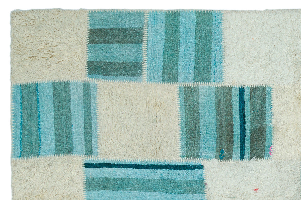 Mixed Over Dyed Kilim Patchwork Unique Rug 6&#39;8&#39;&#39; x 9&#39;11&#39;&#39; ft 203 x 301 cm