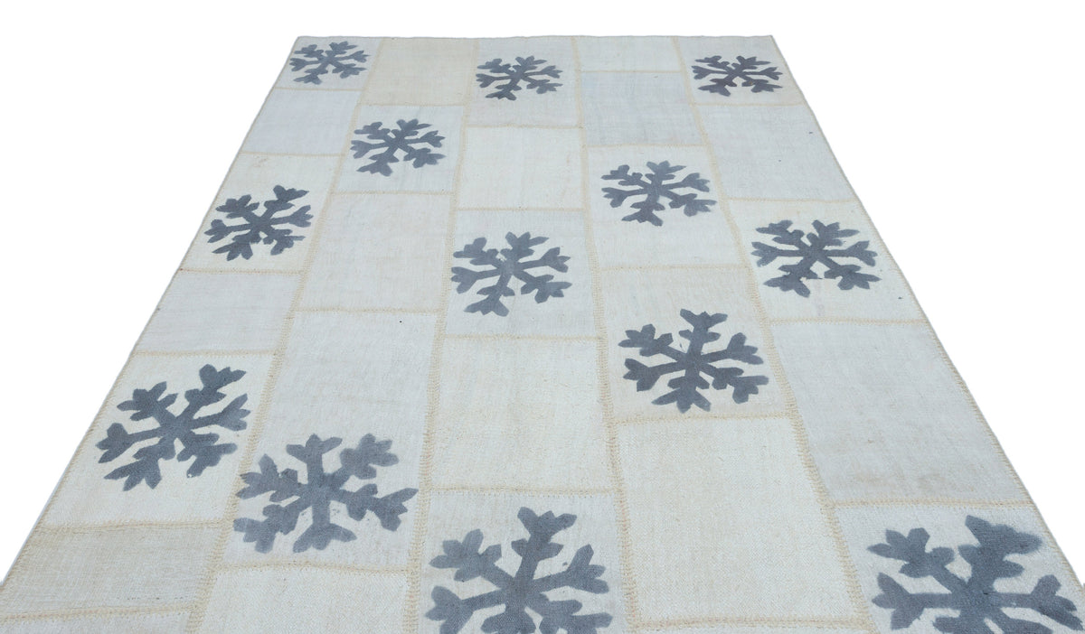 Mixed Over Dyed Kilim Patchwork Unique Rug 6&#39;6&#39;&#39; x 9&#39;9&#39;&#39; ft 198 x 298 cm