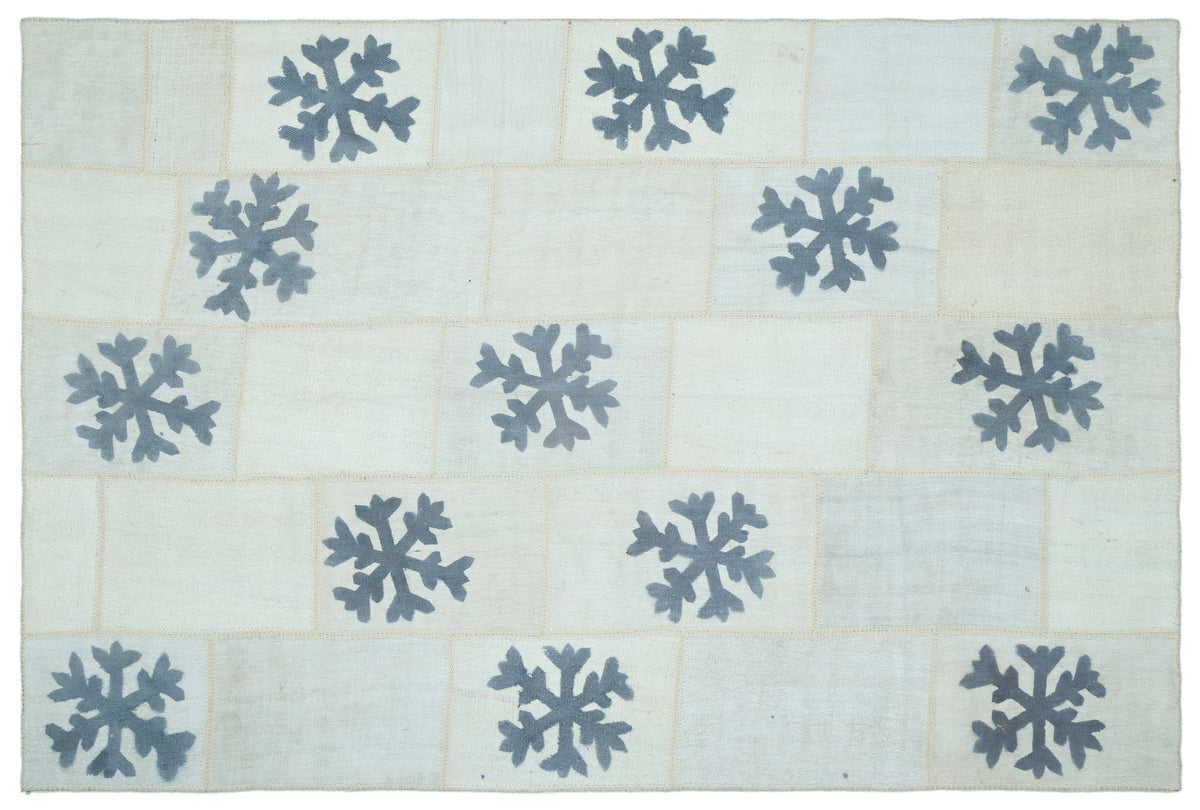 Mixed Over Dyed Kilim Patchwork Unique Rug 6&#39;6&#39;&#39; x 9&#39;9&#39;&#39; ft 198 x 298 cm