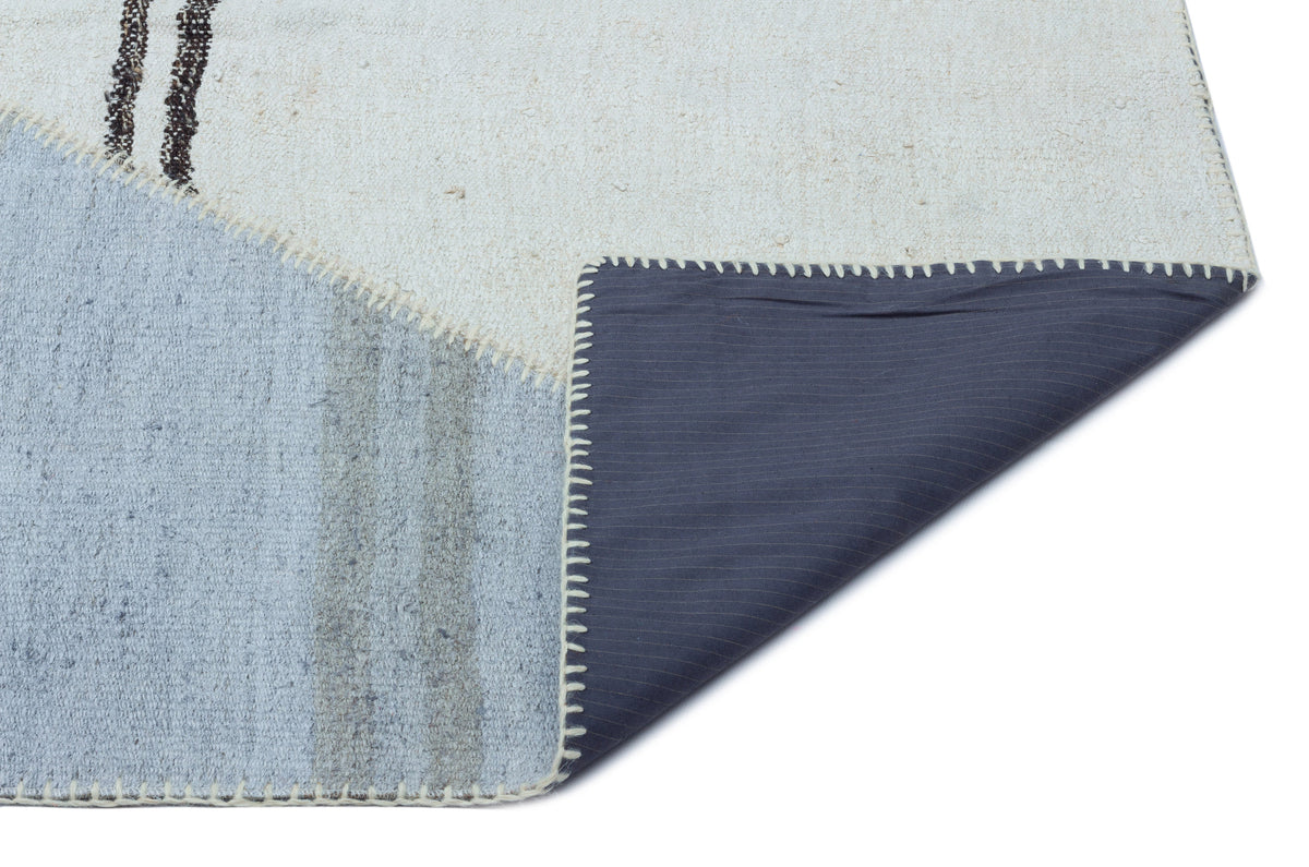 Mixed Over Dyed Kilim Patchwork Unique Rug 6&#39;7&#39;&#39; x 9&#39;11&#39;&#39; ft 200 x 303 cm