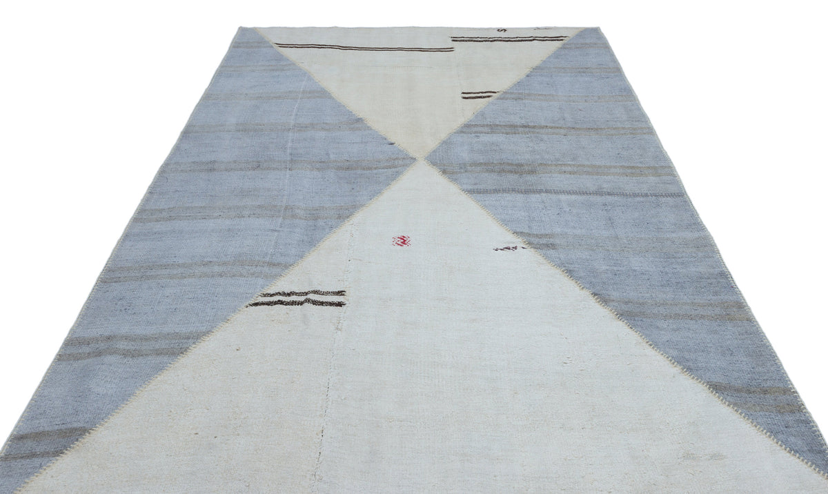 Mixed Over Dyed Kilim Patchwork Unique Rug 6&#39;7&#39;&#39; x 9&#39;11&#39;&#39; ft 200 x 303 cm