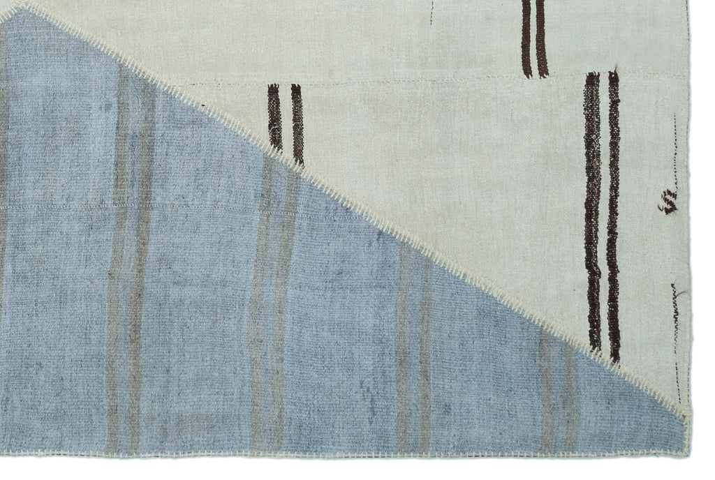 Mixed Over Dyed Kilim Patchwork Unique Rug 6'7'' x 9'11'' ft 200 x 303 cm
